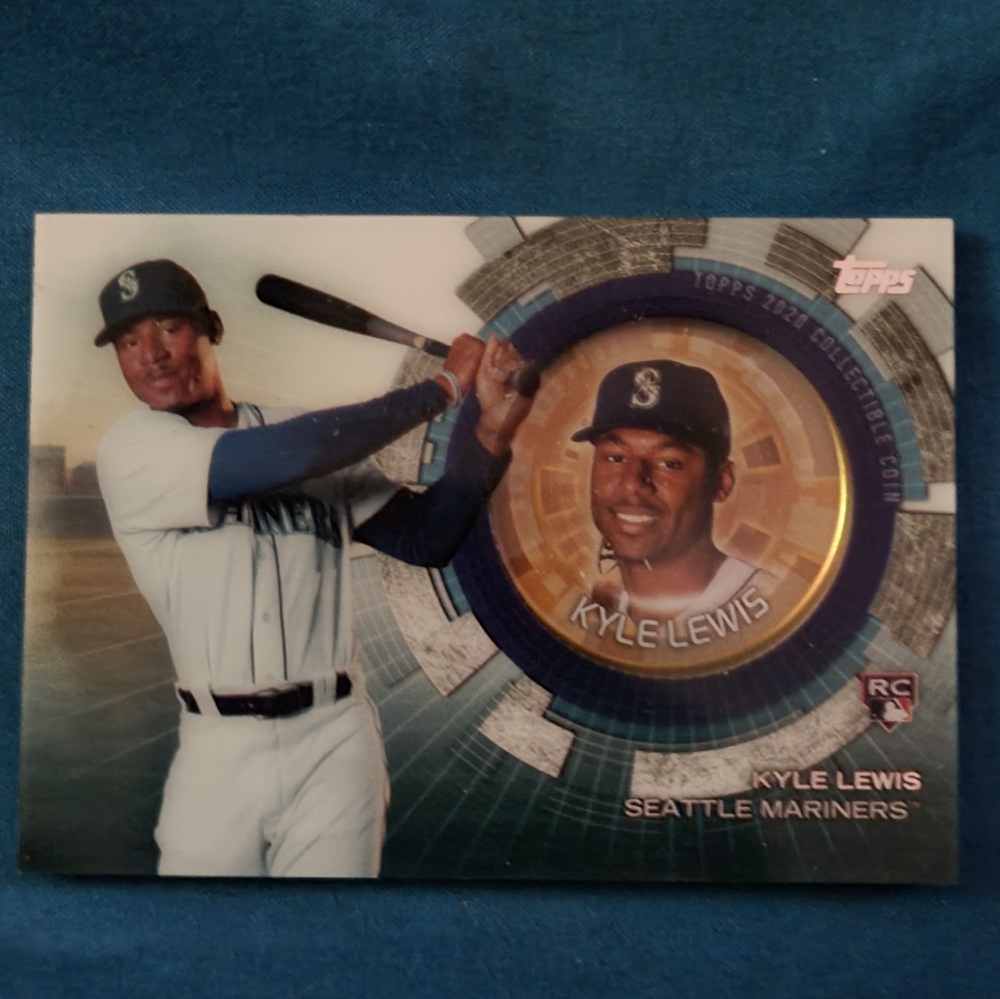 Kyle Lewis rookie coin card. Rookie of the year.